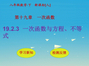 八年級(jí)數(shù)學(xué)下冊(cè) 19_2_3 一次函數(shù)與方程、不等式課件 （新版）新人教版 (2)