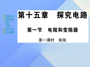 九年級物理全冊 第15章 探究電路 第1節(jié) 電阻和變阻器 第1課時 電阻教學課件 （新版）滬科版