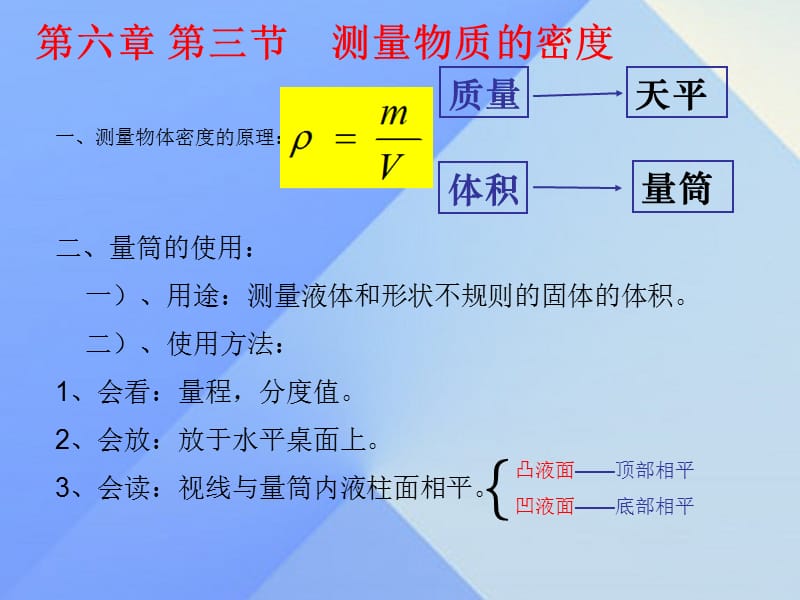 八年級(jí)物理上冊(cè) 第6章 第3節(jié) 測(cè)量物質(zhì)的密度課件 （新版）新人教版2_第1頁(yè)