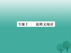 中考語文 第三部分 現(xiàn)代文閱讀 專題十二 說明文閱讀課件