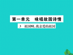 九年級語文下冊 第一單元 3《祖國啊我親愛的祖國》課件 （新版）新人教版 (3)