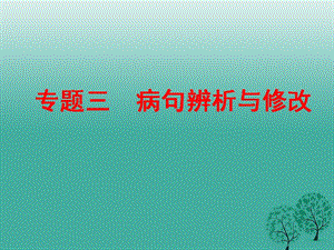 中考語文 專題三 病句辨析與修改復習課件 新人教版