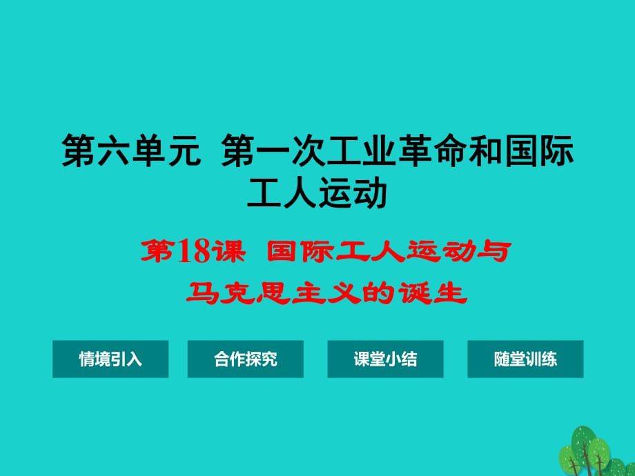 九年级历史上册 第六单元 第18课 国际工人运动与马克思主义的诞生课件 华东师大版_第1页