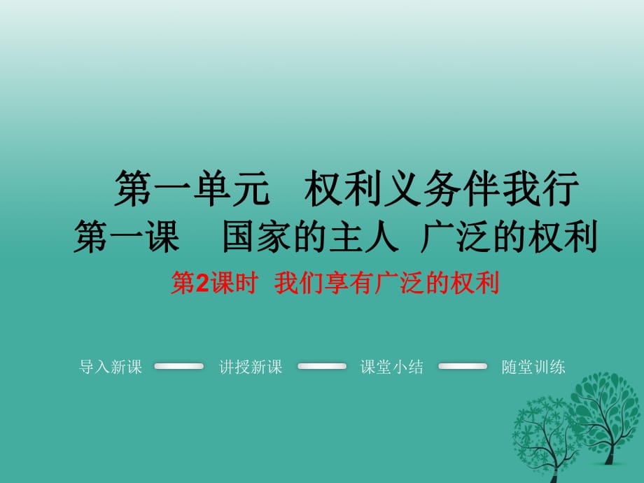 八年級(jí)政治下冊(cè) 第1單元 權(quán)利義務(wù)伴我行 第一課 國(guó)家的主人 廣泛的權(quán)利 第2框 我們享有廣泛的權(quán)利教學(xué)課件 新人教版_第1頁(yè)