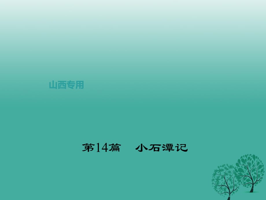 中考語文復(fù)習(xí) 第二部分 古詩文閱讀 第14篇 小石潭記課件1_第1頁