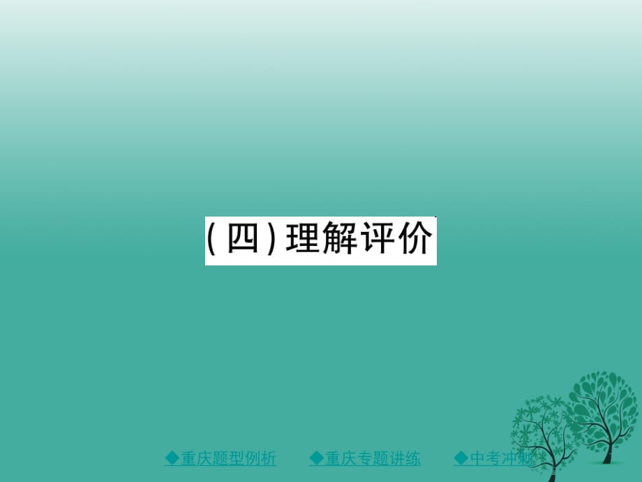 中考語文總復(fù)習(xí) 第1部分 語文知識及運用 專題12（4）理解評價課件1_第1頁