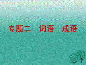 中考語文 專題二 詞語 成語復(fù)習(xí)課件 新人教版