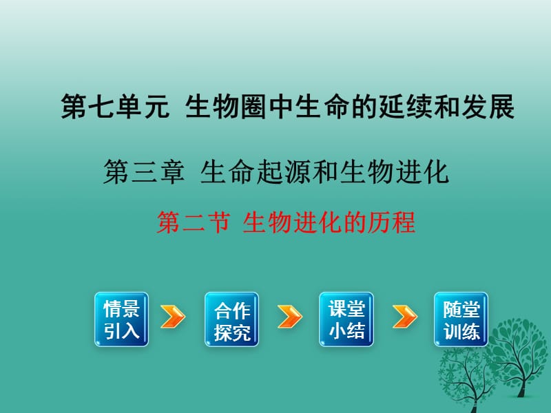 八年級(jí)生物下冊(cè) 第7單元 第3章 第2節(jié) 生物進(jìn)化的歷程課件 （新版）新人教版_第1頁(yè)