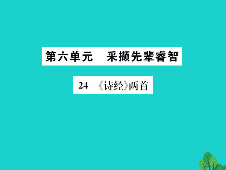 九年級(jí)語(yǔ)文下冊(cè) 第六單元 24《詩(shī)經(jīng)兩首》課件 （新版）新人教版_第1頁(yè)