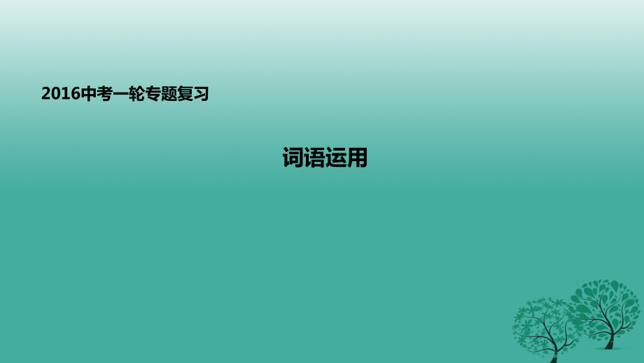 中考語文一輪專題復(fù)習(xí) 詞語運(yùn)用課件_第1頁