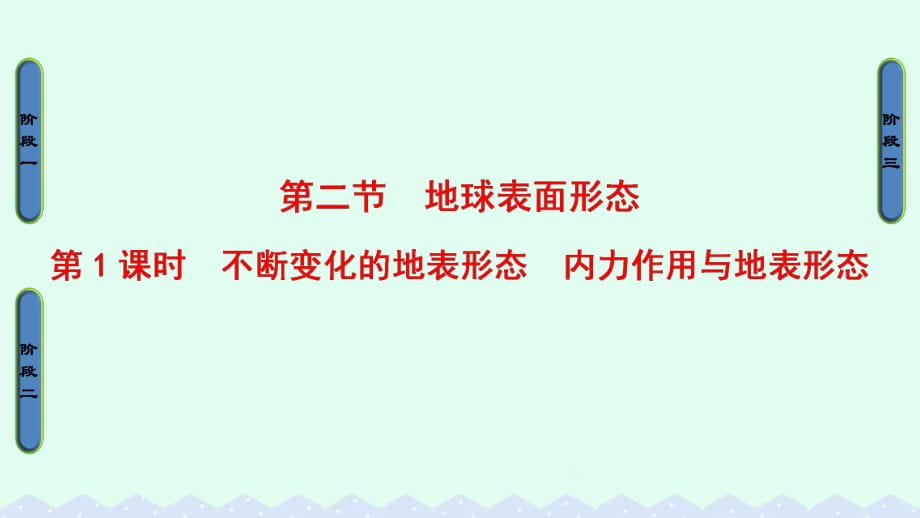 高中地理 第二章 自然环境中的物质运动和能量交换 第二节 地球表面形态第1课时课件 湘教版必修1_第1页