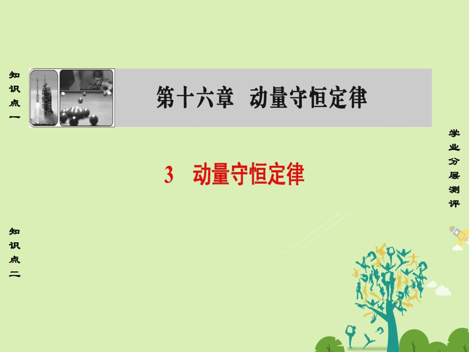 高中物理 第16章 動量守恒定律 3 動量守恒定律課件 新人教選修3-5_第1頁