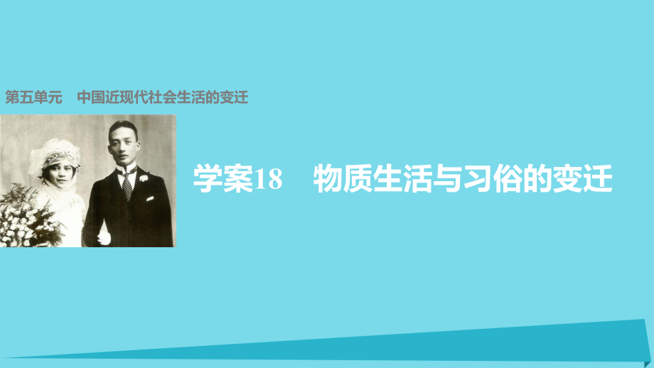 高中历史 第五单元 中国近现代社会生活的变迁 18 物质生活与习俗的变迁课件 新人教版必修2_第1页