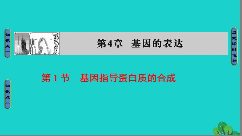 高中生物 第4章 基因的表達 第1節(jié) 基因指導蛋白質的合成課件 新人教版必修2_第1頁