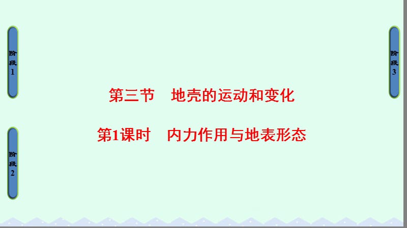 高中地理 第二章 自然地理環(huán)境中的物質運動和能量交換 第3節(jié) 地殼的運動和變化第1課時課件 中圖版必修1_第1頁