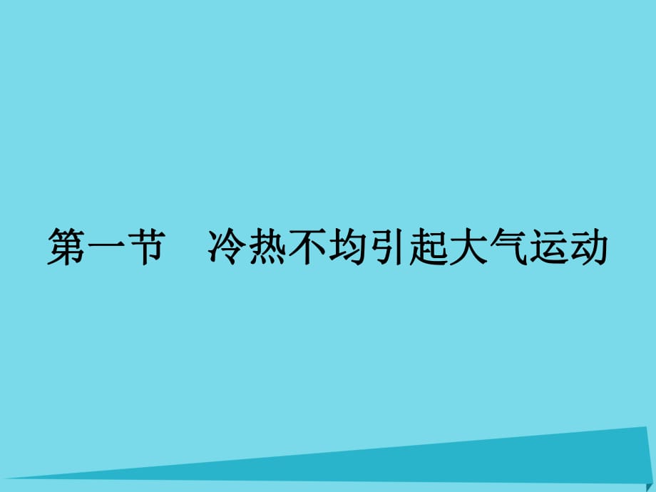 高中地理 2.1 冷熱不均引起大氣運(yùn)動(dòng)課件 新人教版必修1_第1頁