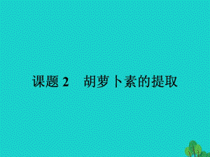 高中生物 專題6 植物有效成分的提取 課題2 胡蘿卜素的提任件 新人教版選修11