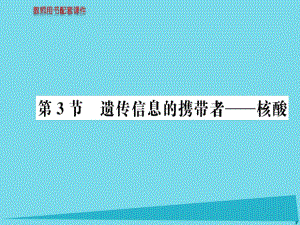 高中生物 第2章 第3節(jié) 遺傳信息的攜帶者 核酸課件 新人教版必修1