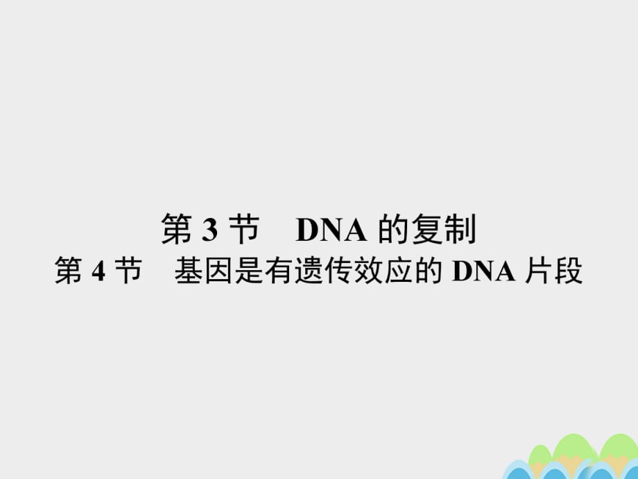 高中生物 3_3-3_4 DNA的复制、基因是有遗传效应的DNA片段课件 新人教版必修2_第1页