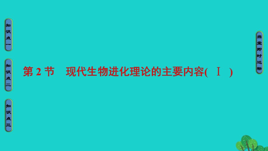 高中生物 第7章 現(xiàn)代生物進(jìn)化理論 第2節(jié) 現(xiàn)代生物進(jìn)化理論的主要內(nèi)容（Ⅰ）課件 新人教版必修2_第1頁(yè)