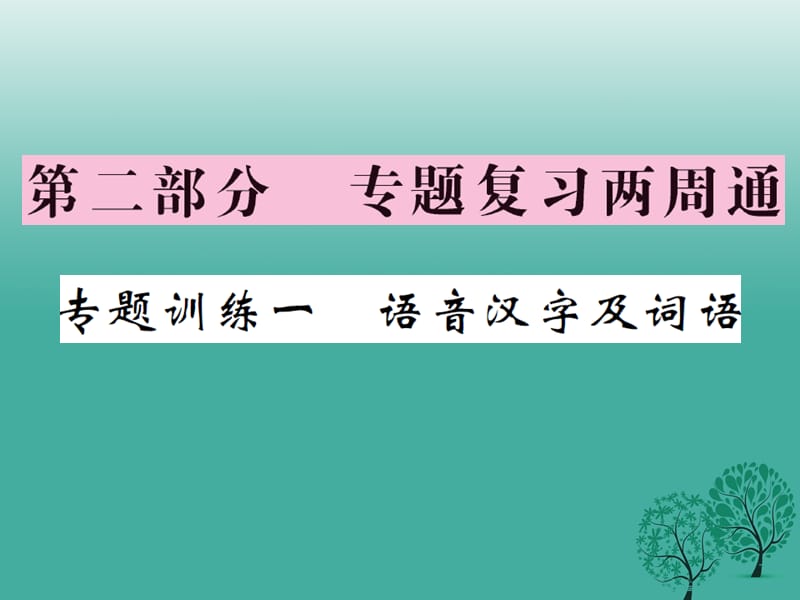 八年級語文下冊 專題復(fù)習(xí)訓(xùn)練一 語音漢字及詞語課件 （新版）蘇教版_第1頁