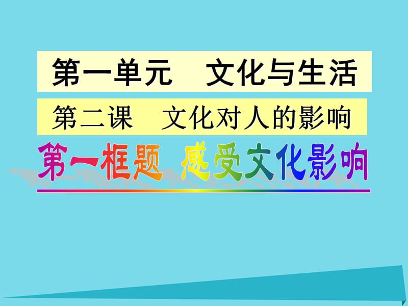 高中政治 第二课 第一框 感受文化的影响课件 新人教版必修31_第1页