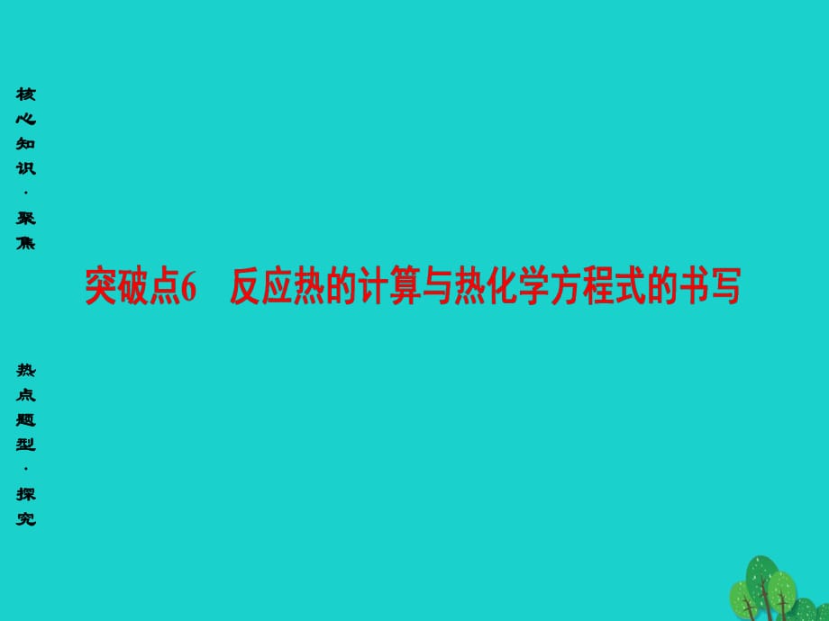 高三化學(xué)二輪復(fù)習(xí) 第1部分 專題2 化學(xué)基本理論 突破點(diǎn)6 反應(yīng)熱的計(jì)算與熱化學(xué)方程式的書寫課件_第1頁