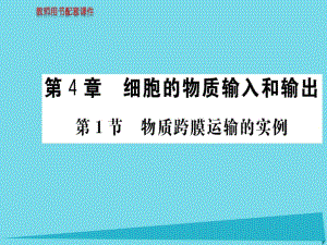 高中生物 第4章 第1節(jié) 物質(zhì)跨膜運(yùn)輸?shù)膶?shí)例課件 新人教版必修1