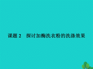 高中生物 專題4 酶的研究與應(yīng)用 課題2 探討加酶洗衣粉的洗滌效果課件 新人教版選修11