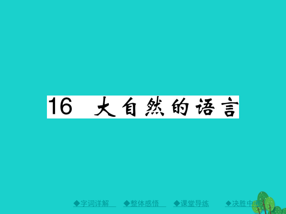 八年級語文上冊 第四單元 16《大自然的語言》課件 （新版）新人教版1_第1頁