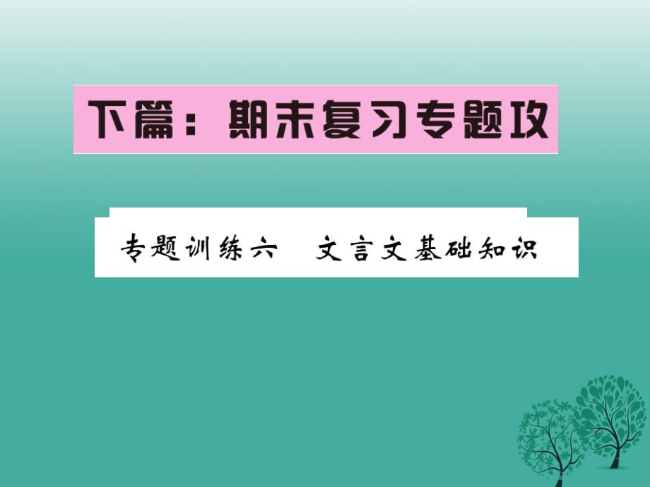 八年級語文下冊 專題復習訓練六 文言文基礎知識課件 （新版）新人教版_第1頁