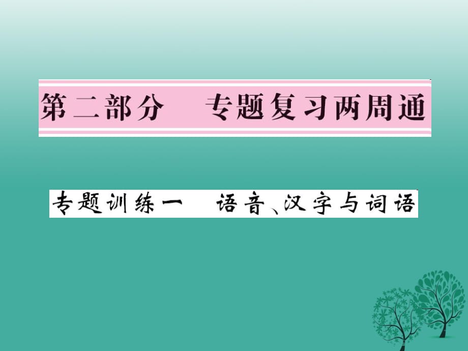 八年級語文下冊 專題訓(xùn)練復(fù)習(xí)一 語音漢字與詞語課件 （新版）語文版_第1頁