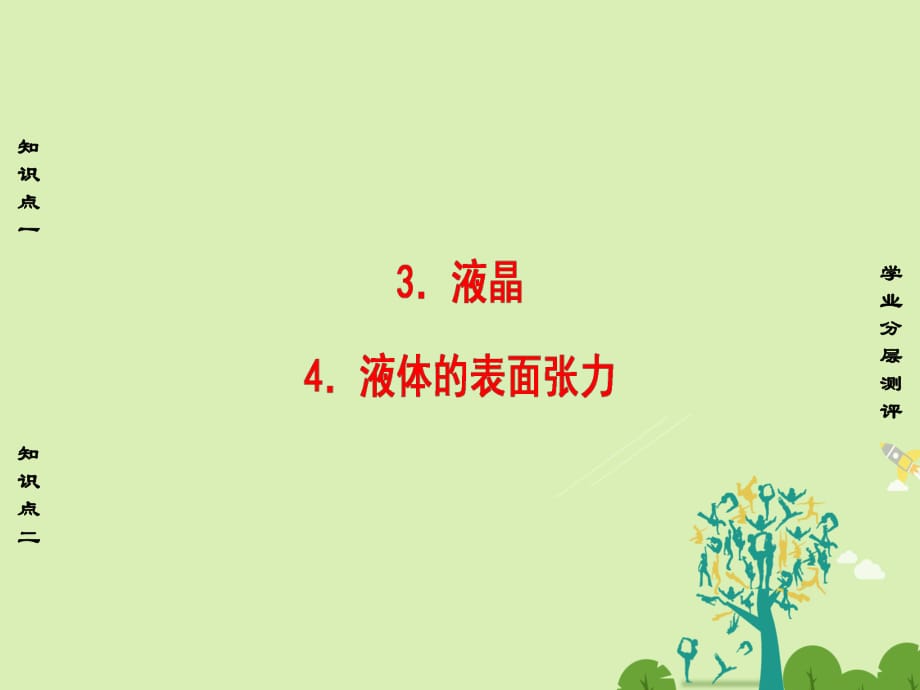 高中物理 第3章 固體和液體 3 液晶 4 液體的表面張力課件 教科版選修3-3_第1頁