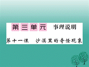 八年級語文下冊 第三單元 十一 沙漠里的奇怪現(xiàn)象課件 （新版）蘇教版