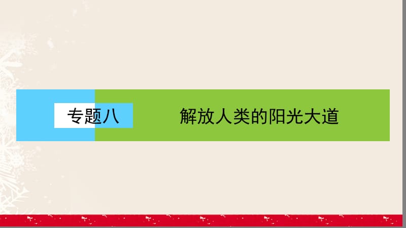 高中历史 专题8 解放人类的阳光大道专题高效整合课件 人民版必修1_第1页