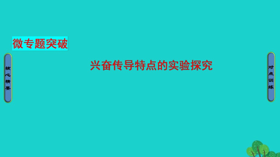 高中生物 第2章 動(dòng)物和人體生命活動(dòng)的調(diào)節(jié) 第1節(jié) 興奮傳導(dǎo)特點(diǎn)的實(shí)驗(yàn)探究微專題突破課件 新人教版必修3_第1頁