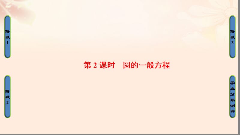 高中數(shù)學 第二章 平面解析幾何初步 2_2_1 圓的方程 第2課時 圓的一般方程課件 蘇教版必修2_第1頁