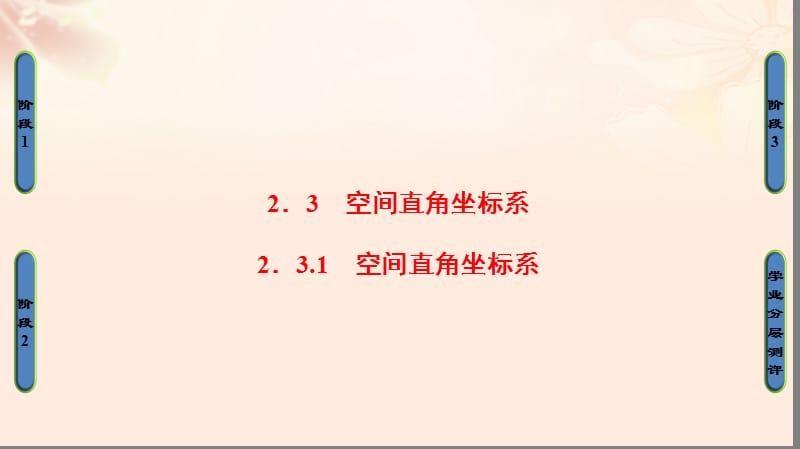 高中數(shù)學(xué) 第二章 平面解析幾何初步 2_3_1 空間直角坐標(biāo)系課件 蘇教版必修2_第1頁