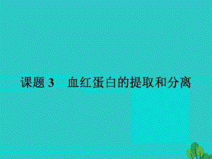 高中生物 專題5 DNA和蛋白質(zhì)技術(shù) 課題3 血紅蛋白的提取和分離課件 新人教版選修11