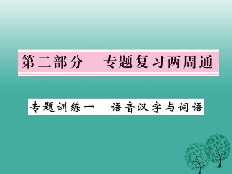 八年級語文下冊 專題訓練復習一 語音漢字與詞語課件 （新版）北師大版_第1頁