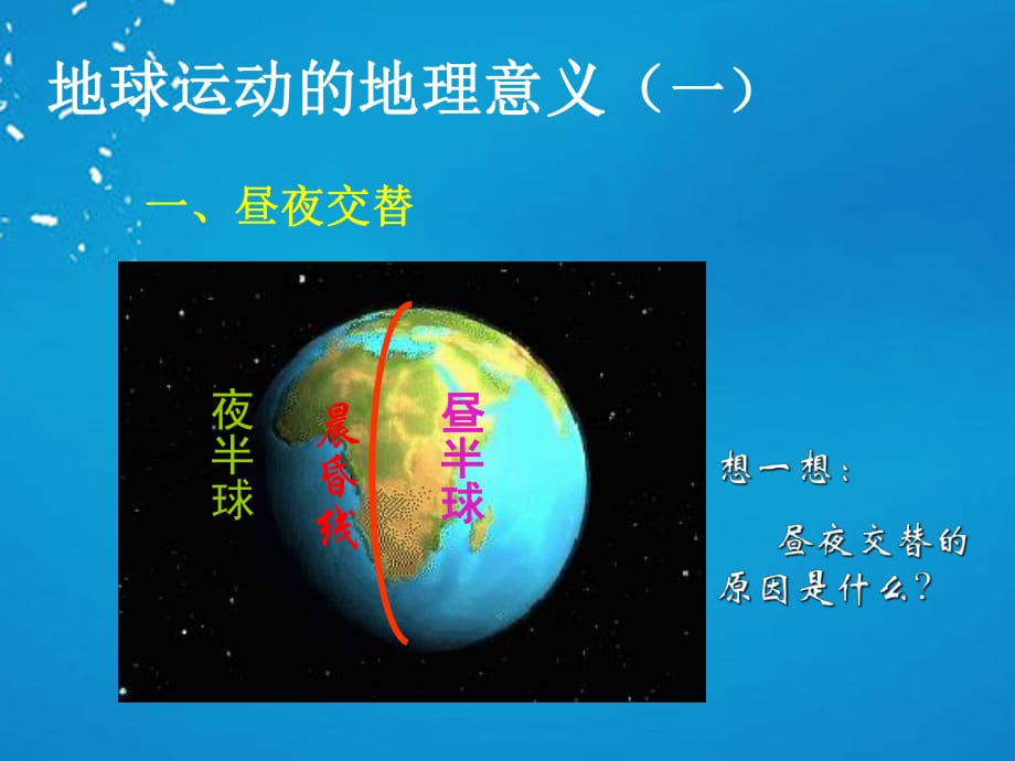 高中地理 1_3 地球運(yùn)動(dòng)的地理意義課件 新人教版必修1_第1頁