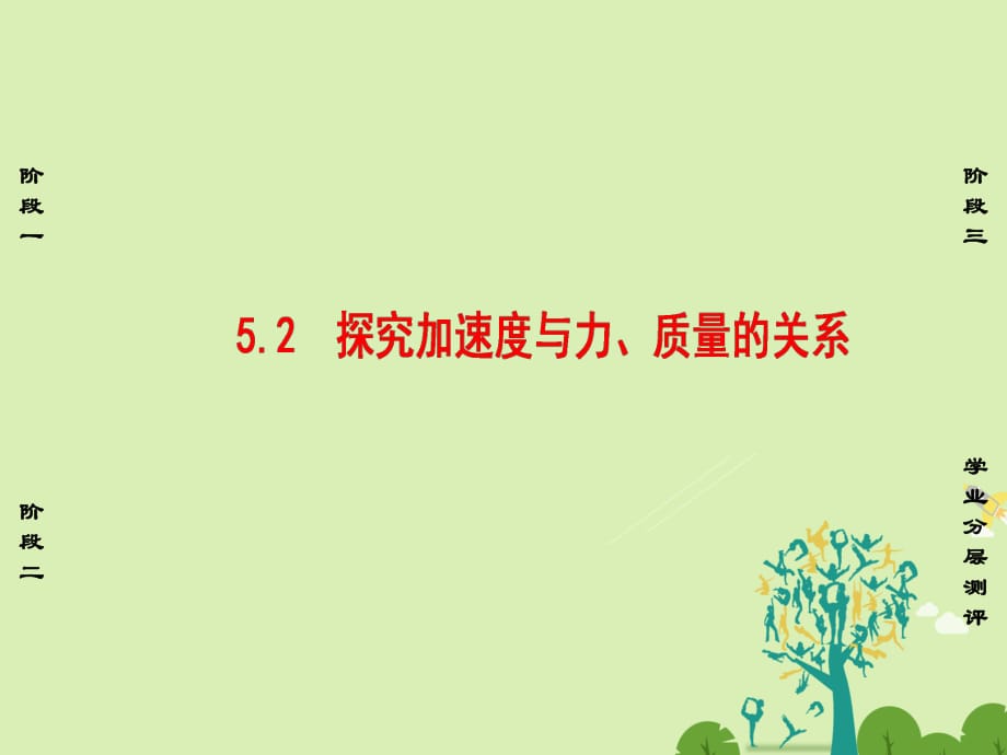 高中物理 第5章 研究力和運動的關系 5_2 探究加速度與力、質量的關系課件 滬科版必修1_第1頁