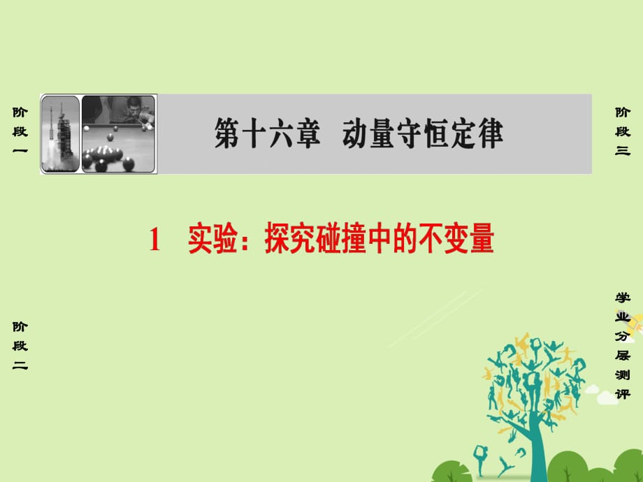 高中物理 第16章 動量守恒定律 1 實驗：探究碰撞中的不變量課件 新人教選修3-5_第1頁