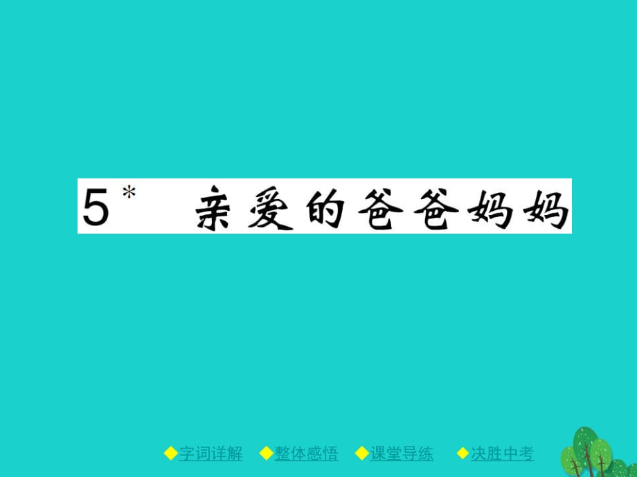 八年級語文上冊 第一單元 5《親愛的爸爸媽媽》課件 （新版）新人教版1_第1頁