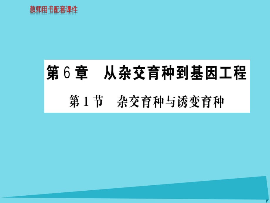 高中生物 第6章 第1節(jié) 雜交育種與誘變育種課件 新人教版必修21_第1頁