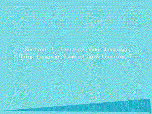 高中英语 3.2 Learning about Language,Using Language,Summing Up Learning Tip课件 新人教版必修1