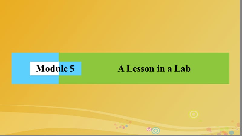 高中英语 Module 5 A Lesson in a Lab课件 外研版必修1_第1页