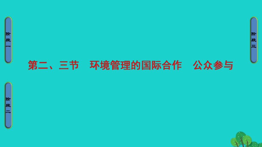 高中地理 第5章 環(huán)境管理及公眾參與 第2節(jié)、第3節(jié) 環(huán)境管理的國際合作、公眾參與課件 新人教版選修6_第1頁