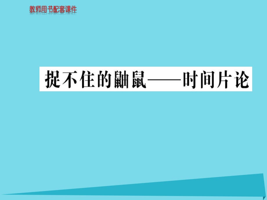 高中语文 散文部分 第二单元 捉不住的鼬鼠 时间片论课件 新人教版选修《中国现代诗歌散文欣赏》_第1页