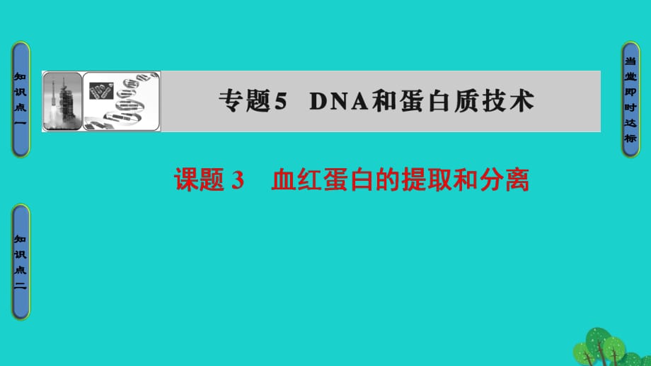 高中生物 專題5 DNA和蛋白質技術 課題3 血紅蛋白的提取和分離課件 新人教版選修1_第1頁